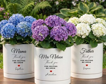 Personalized Flower Pot For Mother, Gift for Teacher, Thank You For Helping Me Grow, Appreciation Gift, Mothers Day Gift, Thank You Gift