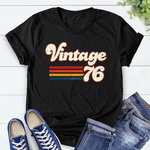 Vintage 1976 1966 Retro Style 50th Birthday T Shirt, 60th Birthday T Shirt, 1976 1966 Vintage Birthday Gift Tee, 50th Birthday for Women image 3