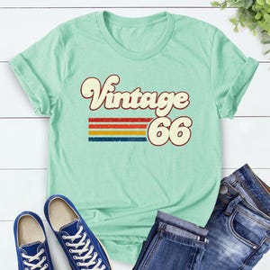 Vintage 1976 1966 Retro Style 50th Birthday T Shirt, 60th Birthday T Shirt, 1976 1966 Vintage Birthday Gift Tee, 50th Birthday for Women image 9