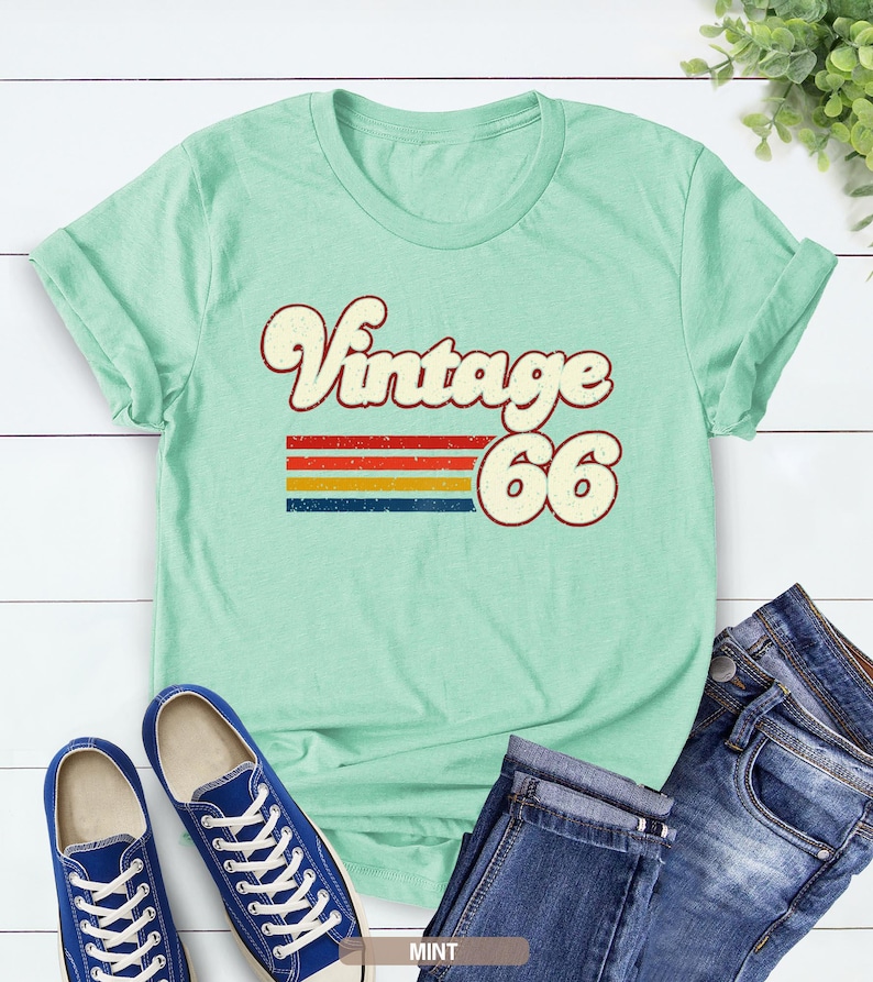 Vintage 1976 1966 Retro Style 50th Birthday T Shirt, 60th Birthday T Shirt, 1976 1966 Vintage Birthday Gift Tee, 50th Birthday for Women image 9