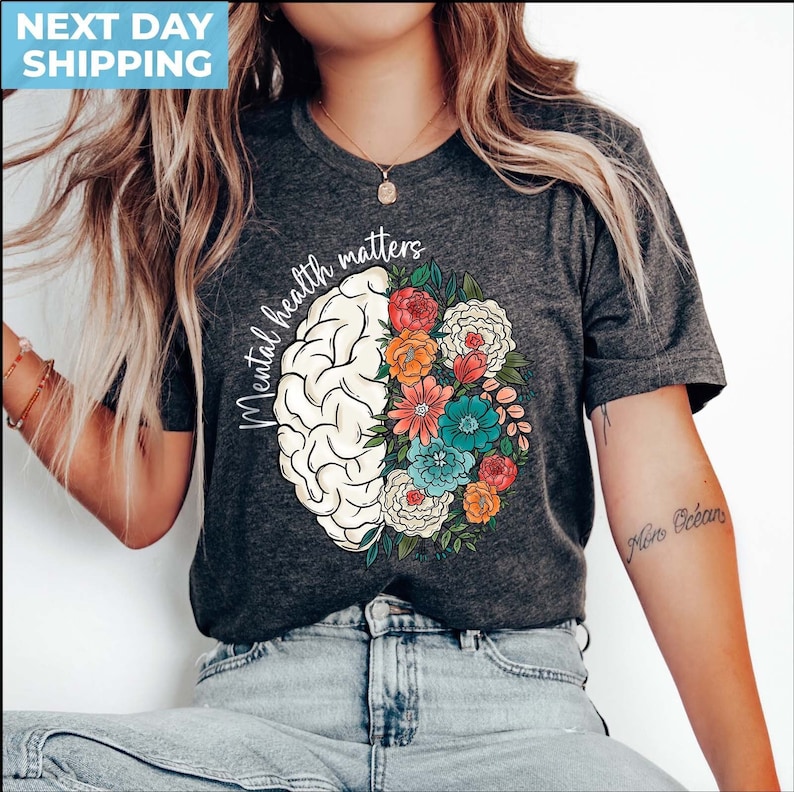 Mental Health Matters, Mental Health Shirt, School Psychologist Shirt, Inspirational Shirts, Mental Health Awareness Tee, Cute Brain Shirt