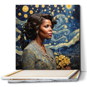 Michelle Obama Waterproof Vinyl Fabric HD Print, Wall Home decor, Ready to hang