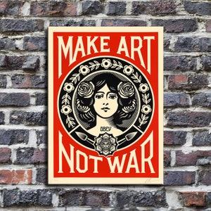 Shepard Fairey Waterproof Vinyl Fabric, HD Print, Wall Home decor, Ready to hang