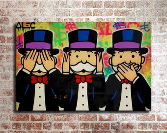 36x24 Inches Alec Monopoly inspired Art Print. New HD print. Canvas ready to hang. Large poster. Pop Art canvas. Home decor wall painting