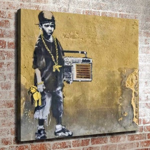 28x24 Inches Banksy inspired Art Print. New HD print. Canvas ready to hang. Large size poster. Large size canvas. Home decor wall painting