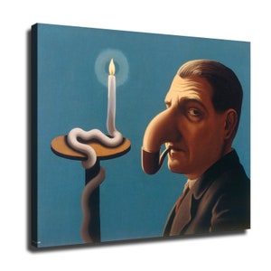 30x24 polegadas René Magritte "Lâmpada Filosofal" Nova impressão HD em tela pronta para pendurar, pintura de parede de decoração para casa de tamanho grande