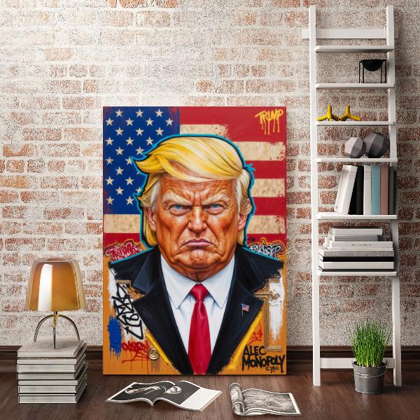 Donald Trump Waterproof Vinyl Fabric, HD Print, Wall Home Decor