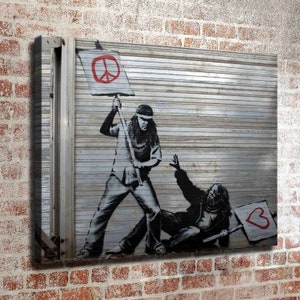 32x24 Inches Banksy inspired Art Print. New HD print. Canvas ready to hang. Large size poster. Large size canvas. Home decor wall painting