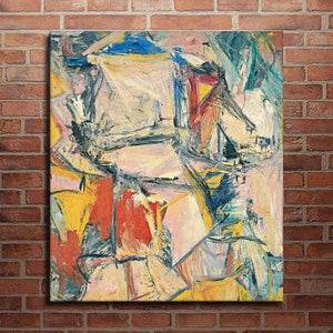 28x24 Inches Willem de Kooning &quot;Interchange&quot; New HD Print On Canvas Ready to Hang Large Size Home Decor Wall Painting