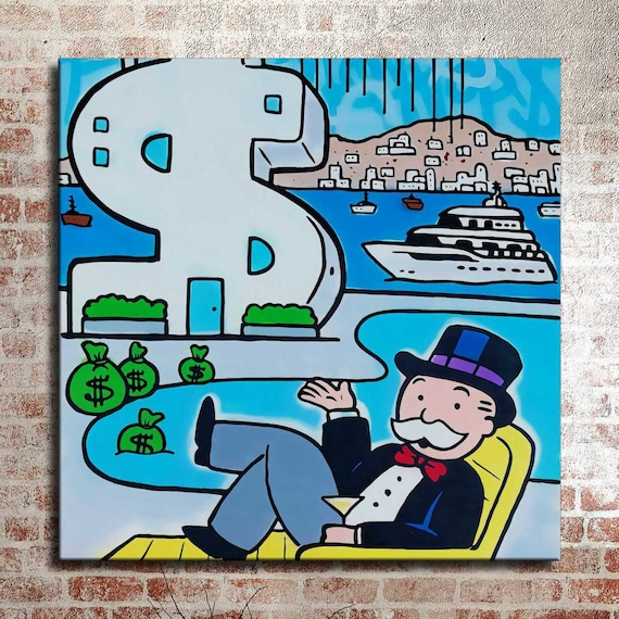 Alec Monopoly Waterproof Vinyl Fabric HD Print, Wall Home Decor