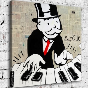 Alec Monopoly Waterproof Vinyl Fabric HD Print, Wall Home decor, Ready to hang