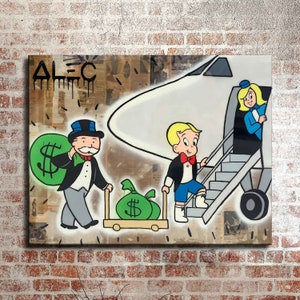 Alec Monopoly Waterproof Vinyl Fabric HD Print, Wall Home decor, Ready to hang