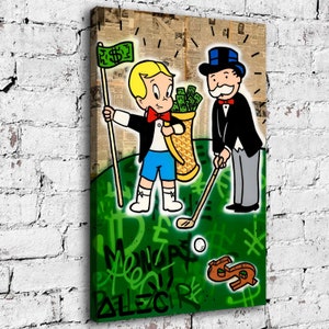 Alec Monopoly Waterproof Vinyl Fabric canvas HD Print, Wall Home decor, Ready to hang