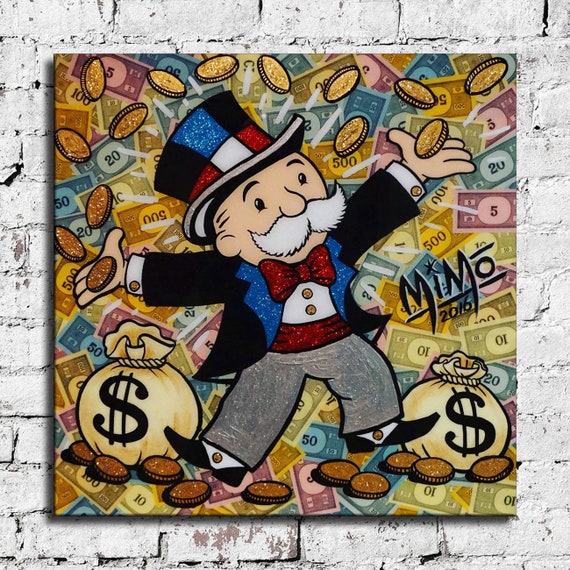 Alec Monopoly 'MIMO' Waterproof Vinyl Fabric HD Print, Wall Home