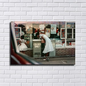 34x24 Inches Gordon Parks, Drinking Fountain, Black Lives Matter African American New HD print. Canvas ready to hang. Home decor wall print