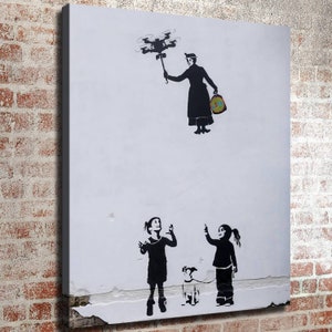 30x24 Inches Banksy inspired Art Print. New HD print. Canvas ready to hang. Large size poster. Large size canvas. Home decor wall painting