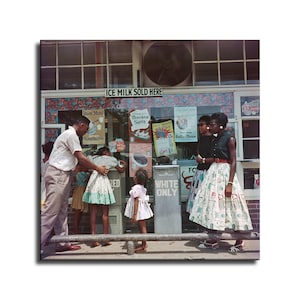 Lámina artística de 61 x 61 cm inspirada en Gordon Parks. Nueva impresión en alta definición afroamericana de Black Lives Matter. Póster de gran tamaño. Lienzo listo para colgar.