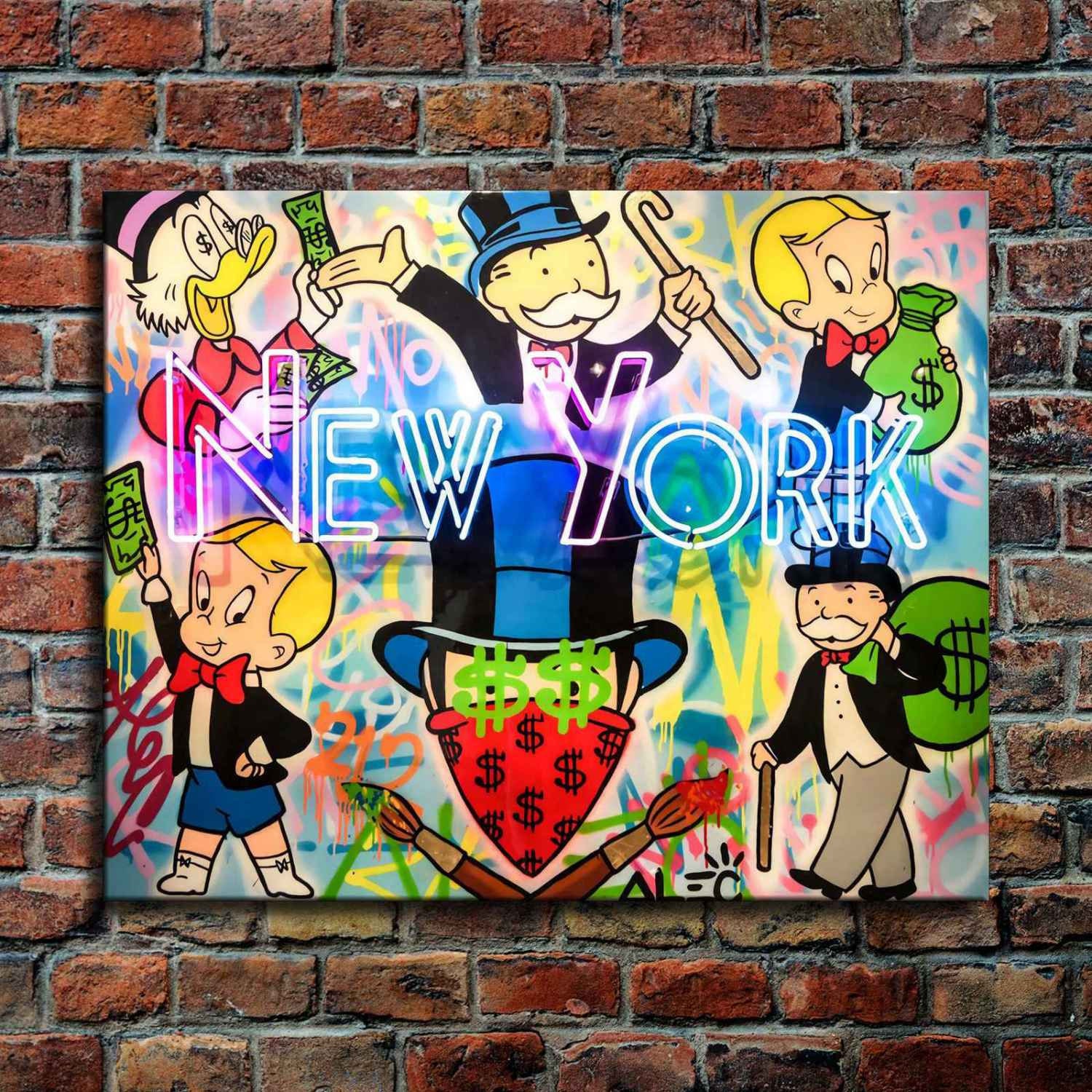 Alec Monopoly Waterproof Vinyl Fabric canvas HD Print, Wall Home decor, Ready to hang