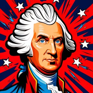 Tela de vinilo impermeable de George Washington, impresión HD, decoración de pared para el hogar, lista para colgar