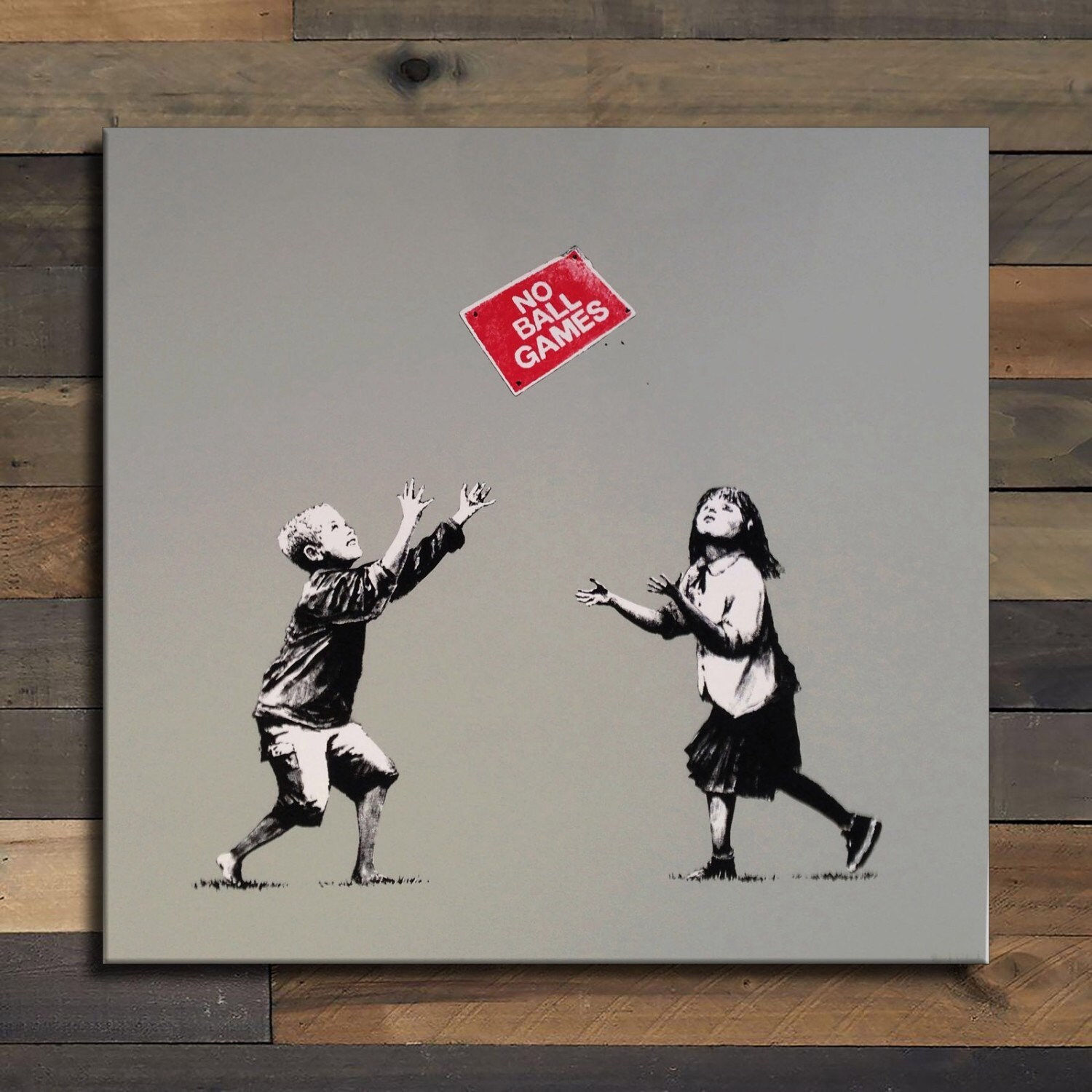 Banksy Inspired Art Print: No Ball Games Canvas (26x24 Inches) - Etsy