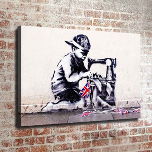 Banksy Waterproof Vinyl Fabric HD Print, Wall Home decor, Ready to hang