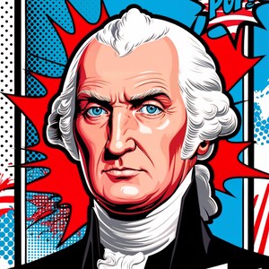 Tela de vinilo impermeable de George Washington, impresión HD, decoración de pared para el hogar, lista para colgar
