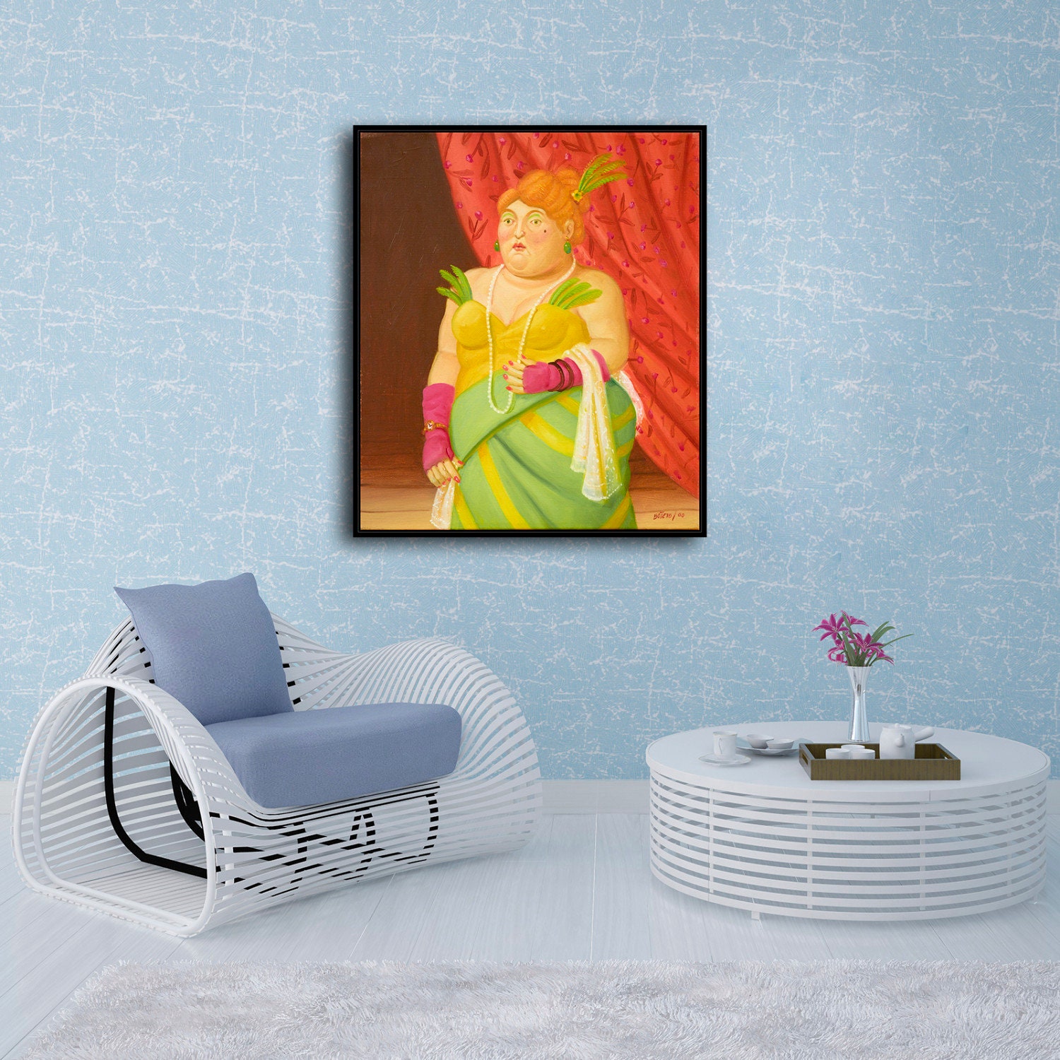 Pattern For Botero 30x24 Inches Fernando Botero Inspired Art Print. New HD Print. Canvas ...