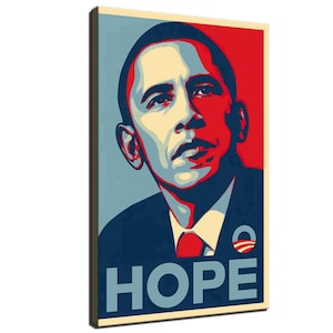 Impresión HD de Frank Shepard Fairey "Barack Obama - Esperanza", 36 x 24 pulgadas, lista para colgar, cuadro grande, decoración del hogar, pintura mural.
