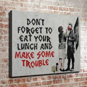 32x24 Inches Banksy inspired Art Print. New HD print. Canvas ready to hang. Large size poster. Large size canvas. Home decor wall painting