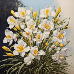 Wild Iris Waterproof Vinyl Fabric HD Print, Wall Home decor, Ready to hang