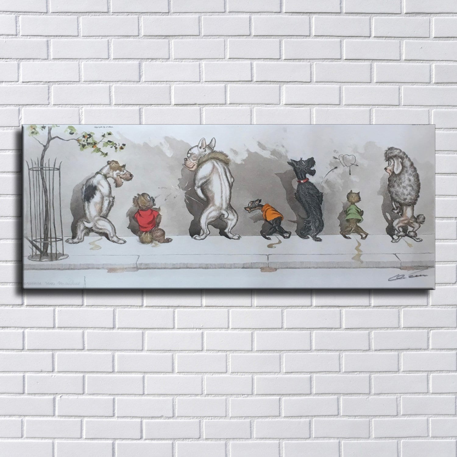 Boris O’Klein Dogs Waterproof Vinyl Fabric HD Print, Wall Home decor, Ready to hang