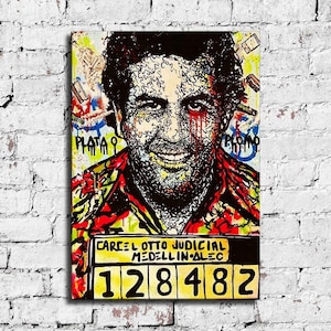 34 x 24 pulgadas - Alec Monopoly "Pablo Escobar". Nueva impresión HD sobre lienzo lista para colgar. Cuadro de gran tamaño. Hermosa pintura de pared para decoración del hogar.