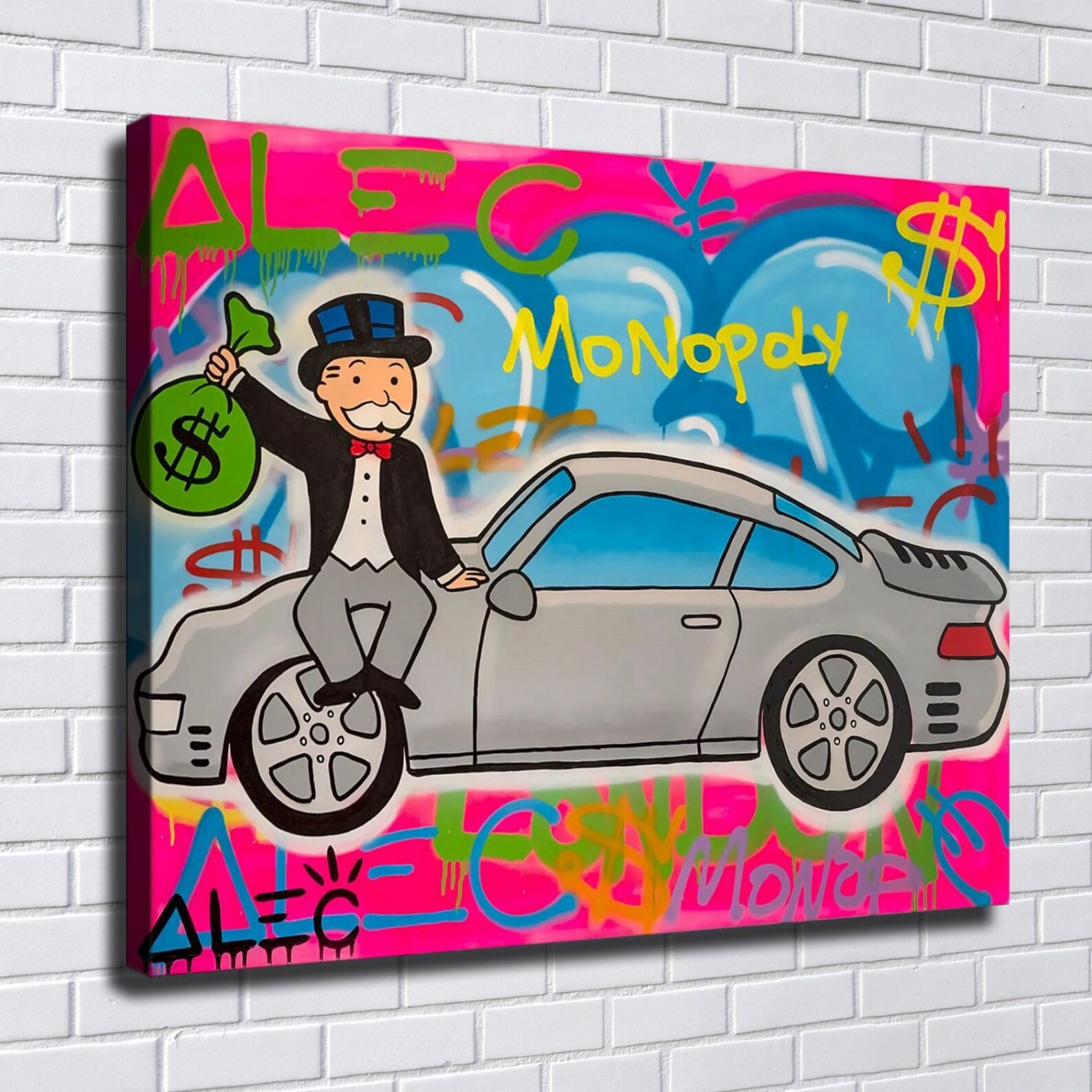 Monopoly Ride Alec Monopoly 'ride My Porsche' Waterproof Vinyl Fabric Canvas HD Print ...