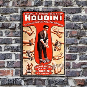 Harry Houdini Waterproof Vinyl Fabric, HD Print, Wall Home decor, Ready to hang