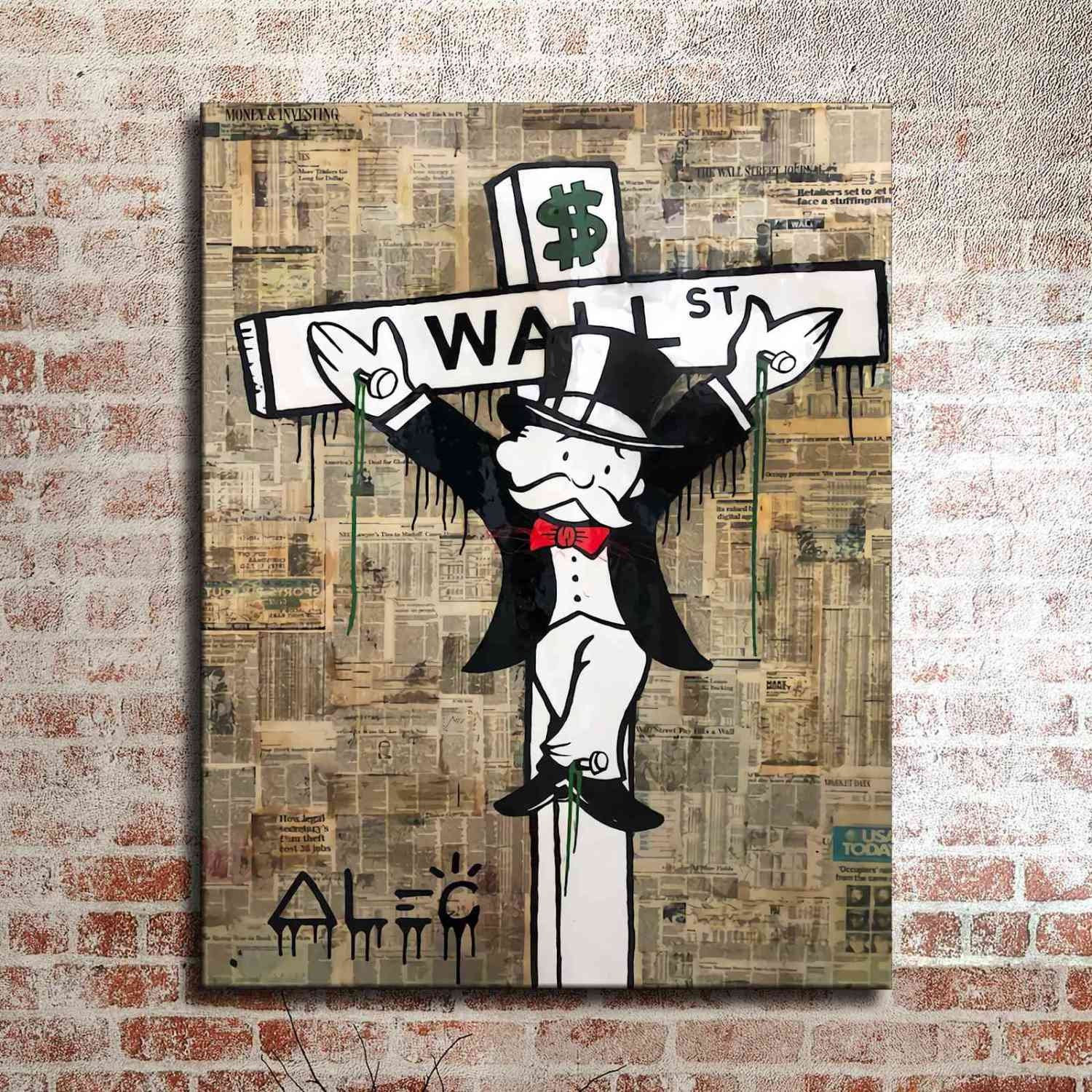 Alec Monopoly Waterproof Vinyl Fabric HD Print, Wall Home Decor