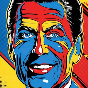 36x24 Inches Ronald Reagan inspired Art Print. New HD print. Canvas ready to hang. Huge poster. Pop Art print. Home decor wall painting