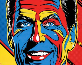 Ronald Reagan Waterproof Vinyl Fabric, HD Print, Wall Home decor, Ready to hang
