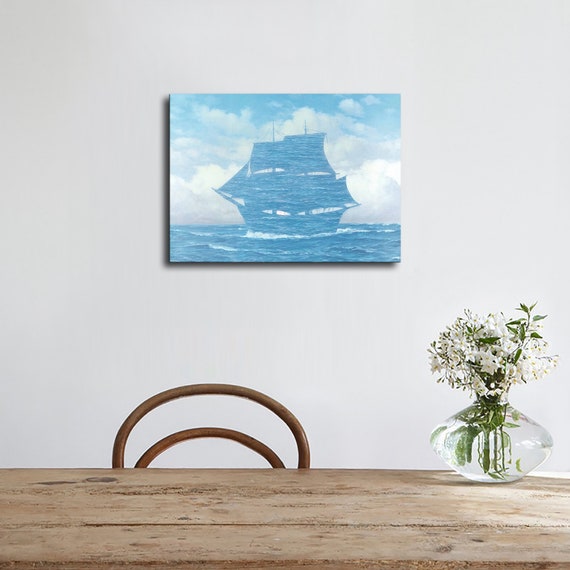 額装済/誘惑者（ルネ マグリット） ルネ・マグリット「誘惑者」防水ビニール生地キャンバスHDプリント、壁