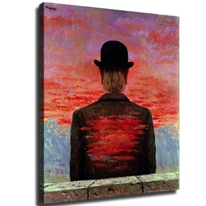 24x20 polegadas Rene Magritte "Sem título" Nova impressão HD em tela pronta para pendurar, pintura de parede de decoração para casa de tamanho grande