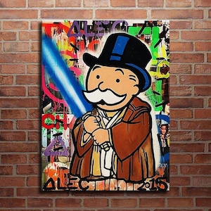 Alec Monopoly Waterproof Vinyl Fabric canvas HD Print, Wall Home decor, Ready to hang