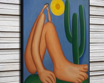 Tarsila do Amaral Waterproof Vinyl Fabric, HD Print, Wall Home decor, Ready to hang