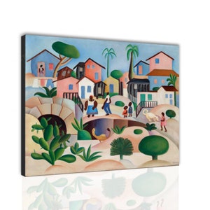 30x24&quot; - Tarsila do Amaral &quot;Morro da Favela&quot; New HD print on canvas ready to hang large size picture beautiful home decor wall painting