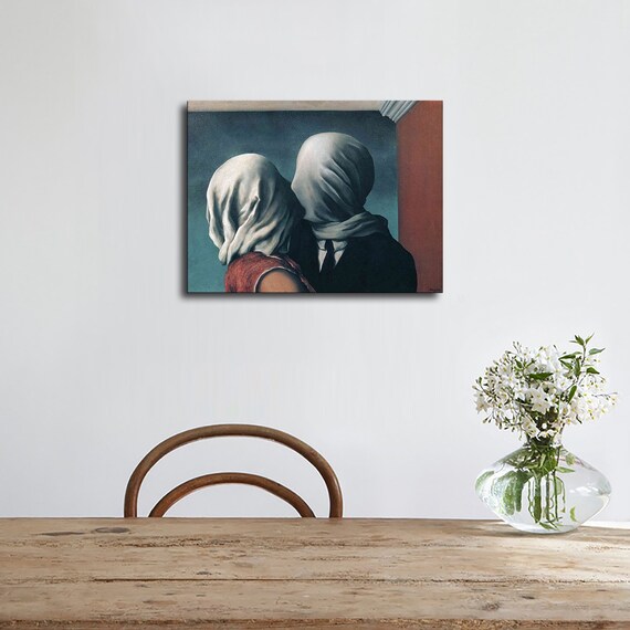 Rene Magritte 'the Lovers' Waterproof Vinyl Fabric Canvas HD Print