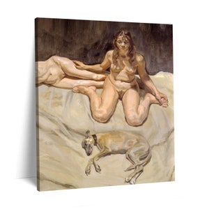 Impresión HD de "Plutón y las hermanas Bateman" de Lucian Freud, 30 x 24 pulgadas, lista para colgar, cuadro grande para decoración del hogar.