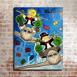 Alec Monopoly Waterproof Vinyl Fabric canvas HD Print, Wall Home decor, Ready to hang