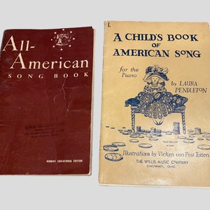 Vintage Song Books Lot of 2 Folk and Classic Sheet Music Collections Perfect for Musicians & Collectors