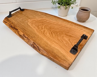 Charcuterie Board Handcrafted from Live Edge Slab – Cheese & Appetizer Serving Tray, For Food Lovers