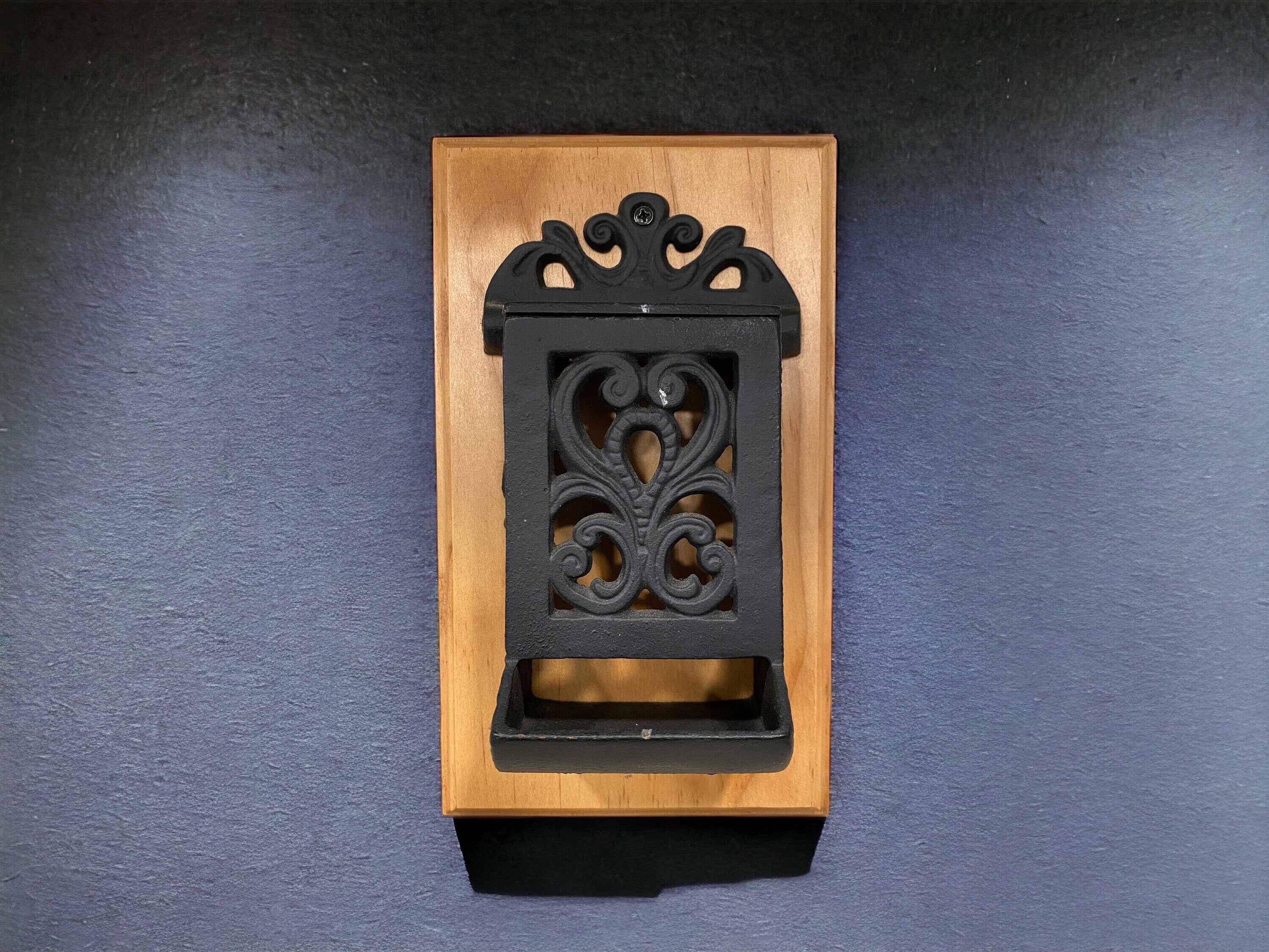 Vintage Cast Iron Match Stick Holder Etsy