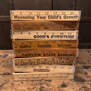 Handcrafted Yardstick Pencil Box or Trinket Storage 8 In | Vintage Desk | Wooden Home Decor | Gift for Office, Sewing Room