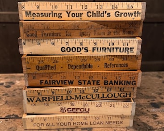 Handcrafted Yardstick Pencil Box or Trinket Storage 8 In | Vintage Desk | Wooden Home Decor | Gift for Office, Sewing Room